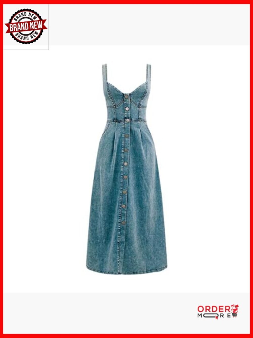 Sleeveless Halter Maxi Denim Dress Bodycon Formal Summer Strap - Picture 6 of 7